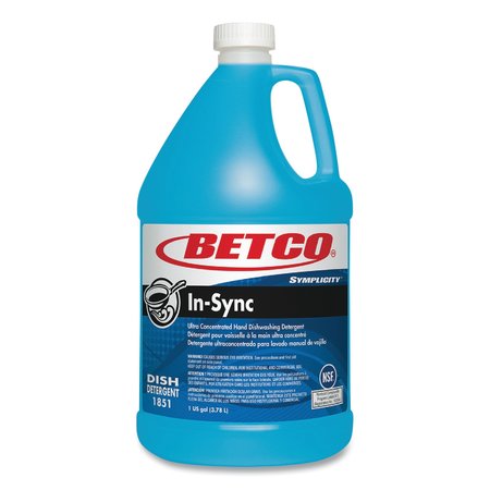 BETCO Symplicity In-Sync Premium Hand Dishwashing Detergent, Fresh Ozonic Scent, 1 gal Bottle, 4PK 18510400